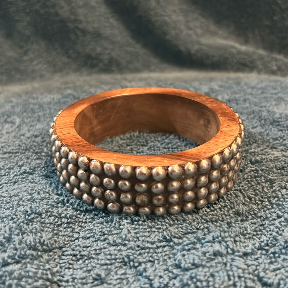 Natural wood bangle bracelet